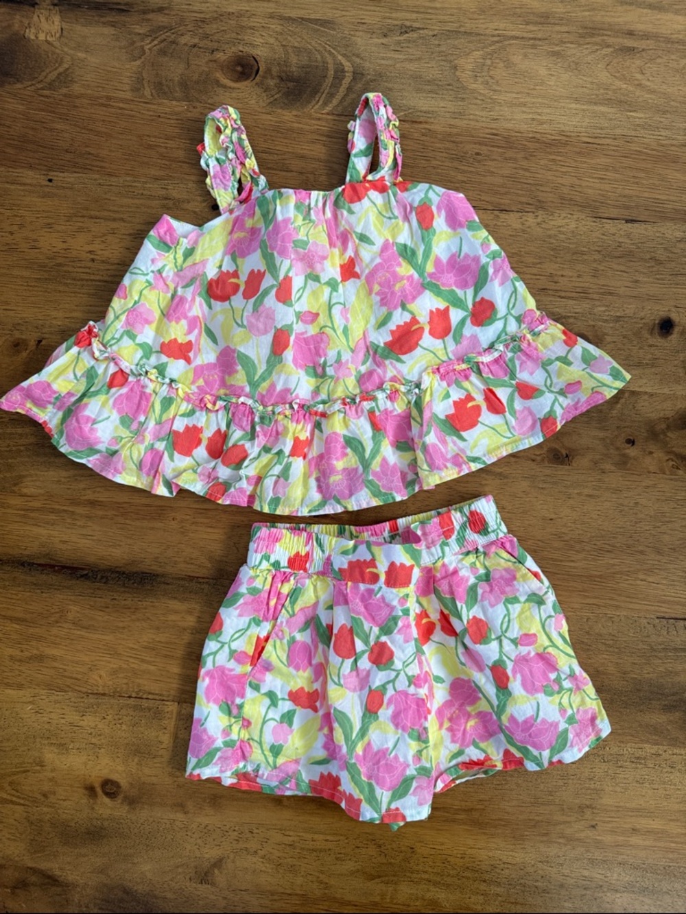 Janie and Jack Floral Two-Piece Tank & Shorts Set 6-12m